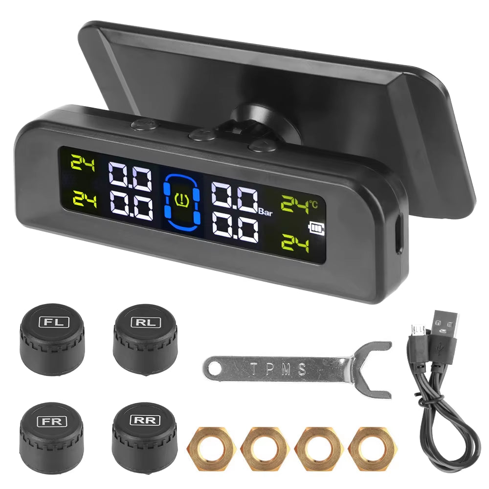Revolutionary Solar-Powered Tire Pressure Monitoring System with Temperature Alerts - Keep Your Tires Safe and Efficient!
