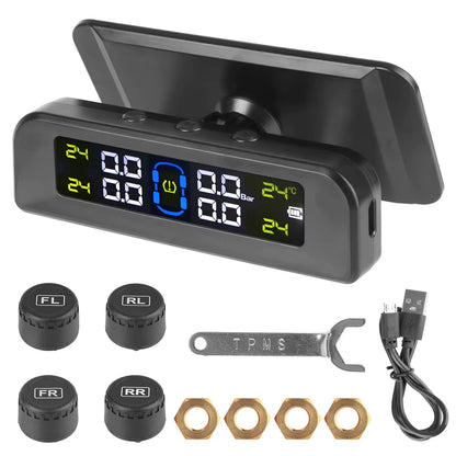 Revolutionary Solar-Powered Tire Pressure Monitoring System with Temperature Alerts - Keep Your Tires Safe and Efficient!