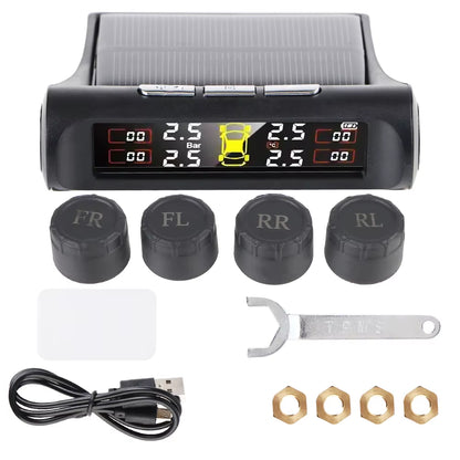 Revolutionary Solar-Powered Tire Pressure Monitoring System with Temperature Alerts - Keep Your Tires Safe and Efficient!