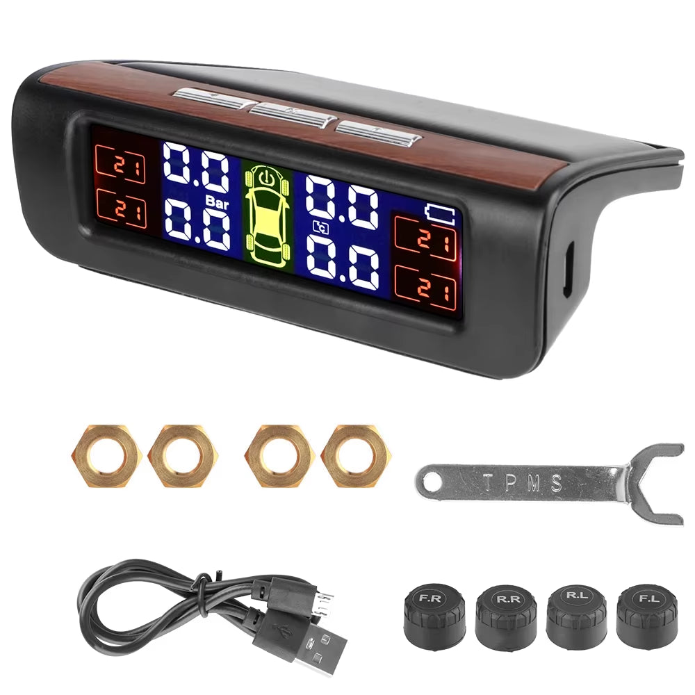 Revolutionary Solar-Powered Tire Pressure Monitoring System with Temperature Alerts - Keep Your Tires Safe and Efficient!