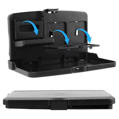 Versatile Car Back Seat Dining Tray - Foldable Table for Food, Drinks, and Devices