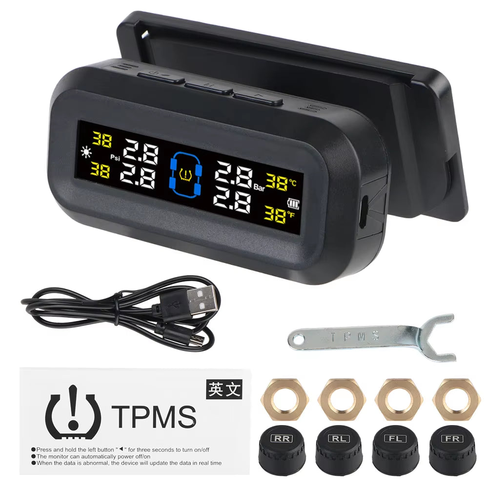 Revolutionary Solar-Powered Tire Pressure Monitoring System with Temperature Alerts - Keep Your Tires Safe and Efficient!