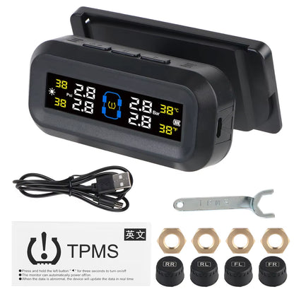 Revolutionary Solar-Powered Tire Pressure Monitoring System with Temperature Alerts - Keep Your Tires Safe and Efficient!