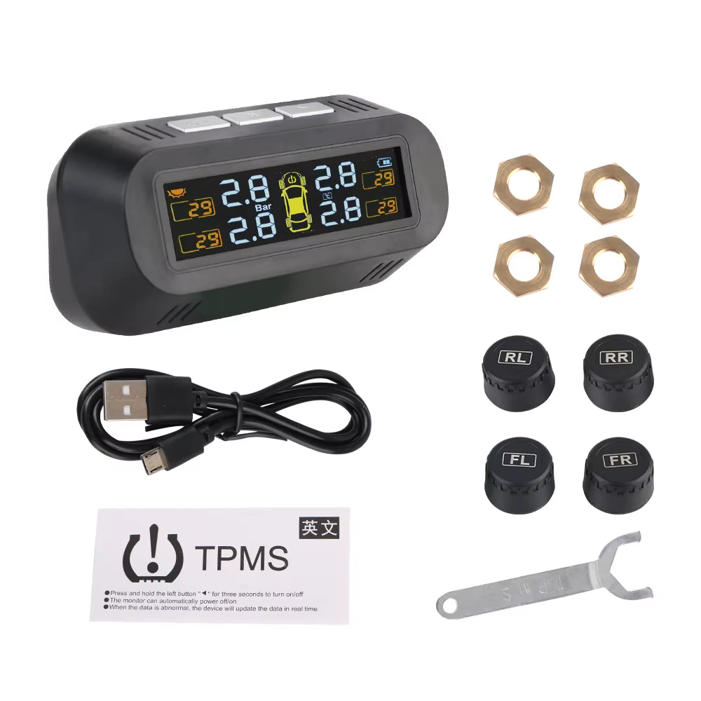 Revolutionary Solar-Powered Tire Pressure Monitoring System with Temperature Alerts - Keep Your Tires Safe and Efficient!