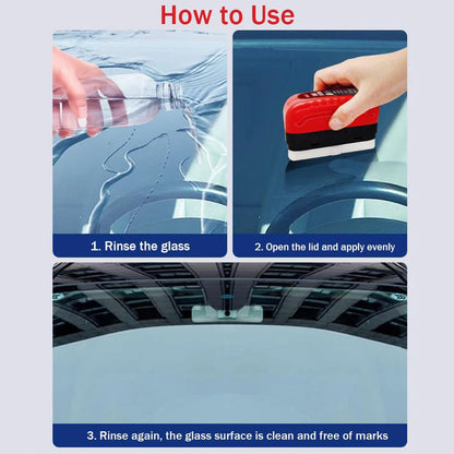 Revolutionary Car Glass Oil Film Remover - Ultimate Windshield Cleaning Sponge for Crystal Clear Visibility