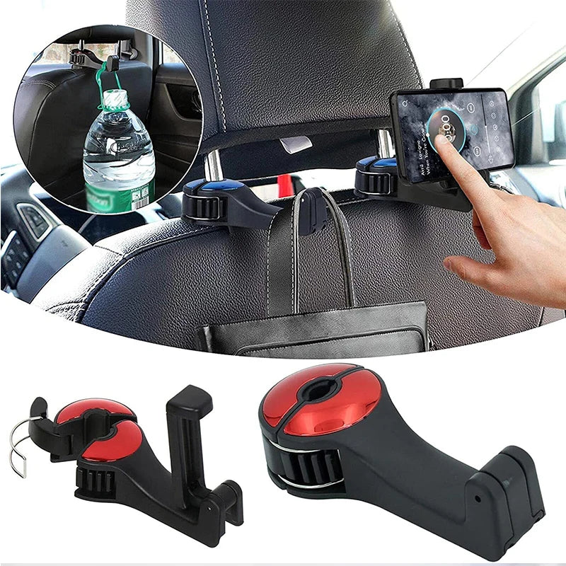 Revolutionary 2-in-1 Car Headrest Hook & Phone Holder - Ultimate Convenience for Your Vehicle!