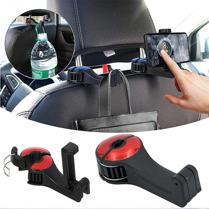 Revolutionary 2-in-1 Car Headrest Hook & Phone Holder - Ultimate Convenience for Your Vehicle!