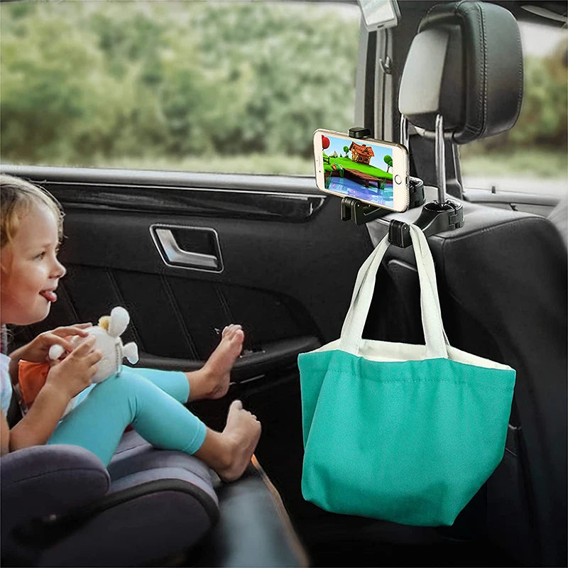 Revolutionary 2-in-1 Car Headrest Hook & Phone Holder - Ultimate Convenience for Your Vehicle!