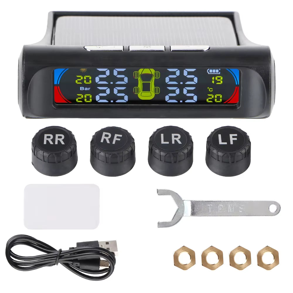 Revolutionary Solar-Powered Tire Pressure Monitoring System with Temperature Alerts - Keep Your Tires Safe and Efficient!