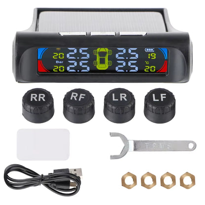 Revolutionary Solar-Powered Tire Pressure Monitoring System with Temperature Alerts - Keep Your Tires Safe and Efficient!