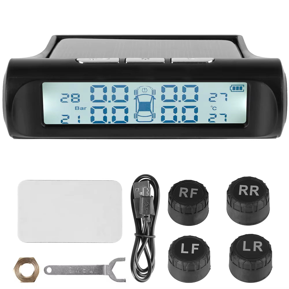 Revolutionary Solar-Powered Tire Pressure Monitoring System with Temperature Alerts - Keep Your Tires Safe and Efficient!
