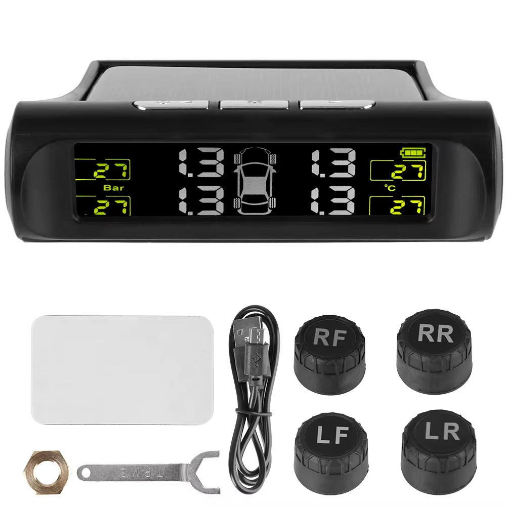 Revolutionary Solar-Powered Tire Pressure Monitoring System with Temperature Alerts - Keep Your Tires Safe and Efficient!
