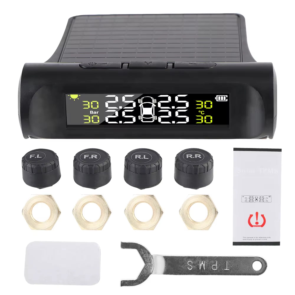 Revolutionary Solar-Powered Tire Pressure Monitoring System with Temperature Alerts - Keep Your Tires Safe and Efficient!