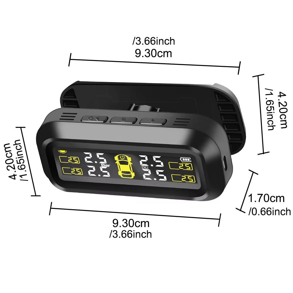 Revolutionary Solar-Powered Tire Pressure Monitoring System with Temperature Alerts - Keep Your Tires Safe and Efficient!