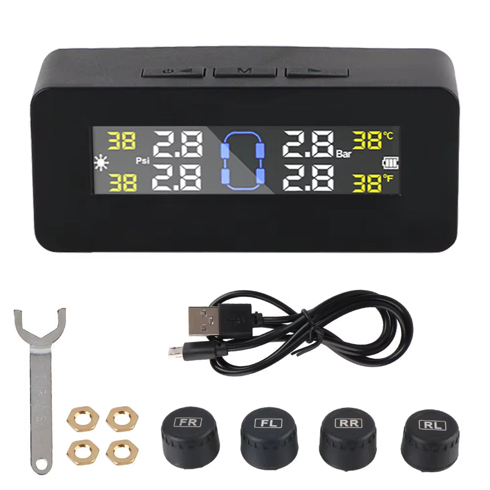 Revolutionary Solar-Powered Tire Pressure Monitoring System with Temperature Alerts - Keep Your Tires Safe and Efficient!